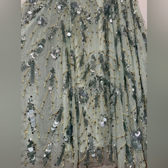 NWT Mac Duggal 94151 Sage Green Embellished One Shoulder Trumpet Gown Size 12 - Picture 10 of 17